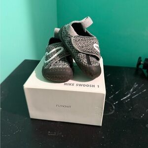 Nike Flyknit Baby Shoes - Black and Gray